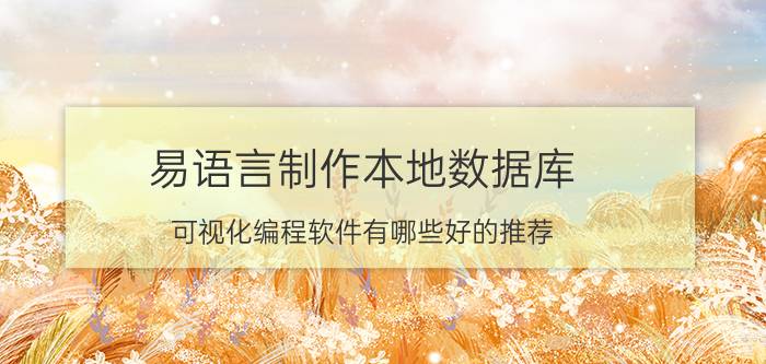 易语言制作本地数据库 可视化编程软件有哪些好的推荐？